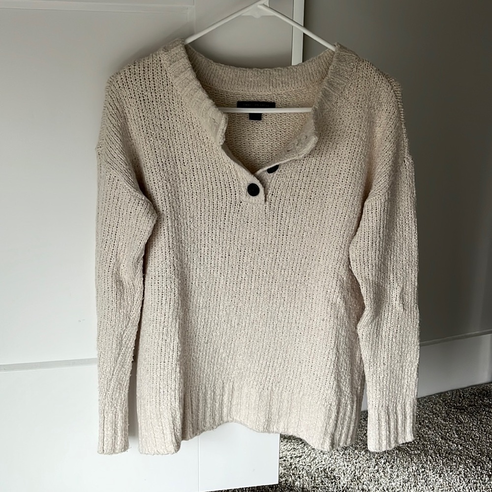 Soft Cream Henley Sweater